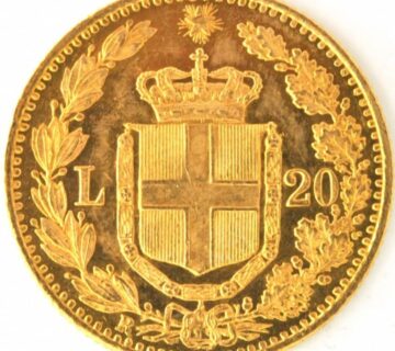 золота монета 20 лір “Віктор Еммануїл II/III”